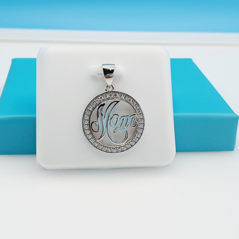 "925 Sterling Silver CZ Beautiful Mom Pendant for Women, 1USPAR4082 - Picture 4 of 7